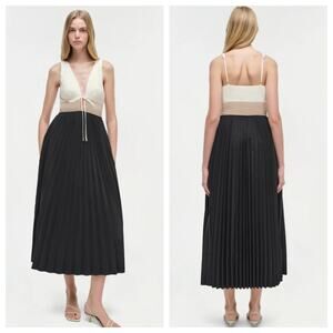Simkhai Stephanie Pleated Poplin Midi Dress 4